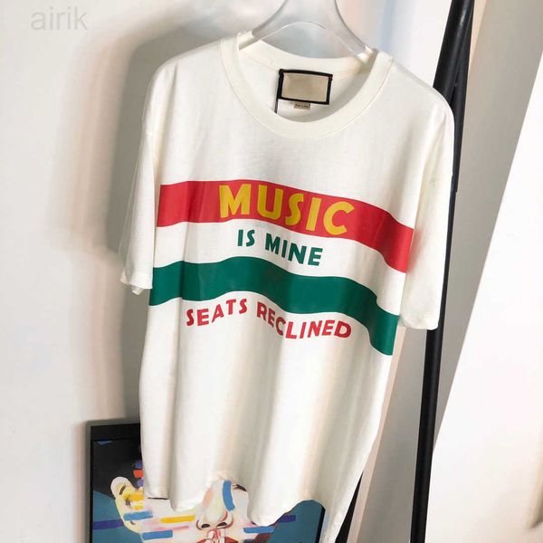 

spring and summer new design brand trend high grades cotton printing short sleeve round neck panel t-shirt size m-xxxl color black white, Black;brown