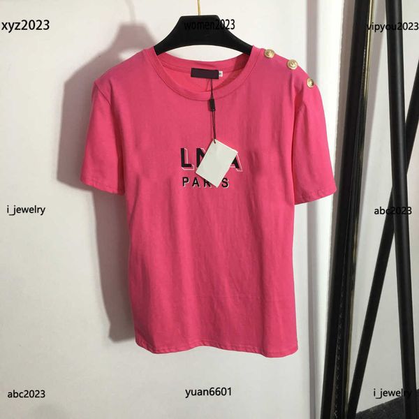 

women designer t-shirt summer golden shoulder buckle girl tees size s-l pure cotton short sleeve june25, White