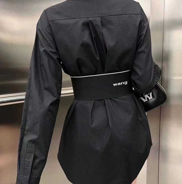 

aw womens casual dress wang designer shirt dress fashion women a-line longuette summer slim lapel long sleeve fashion celebrity style casual, Black;gray