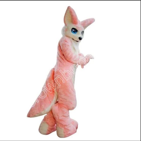 

light pink husky fox new mascot dog animal halloween christmas large event show party costume, Red;yellow