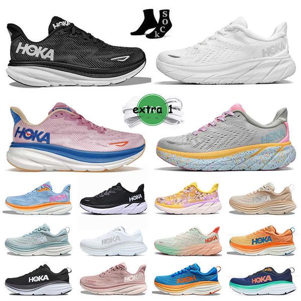 

bondi 8 hoka running shoes hokas clifton 8 9 people jogging trainers cyclamen sweet lilac black triple white mist blue carbon 2 on cloud wom