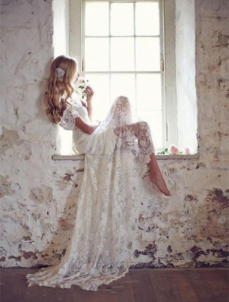 

2019 summer lace wedding dresses off shouolder zipper back long bridal dresses china 9496767, White