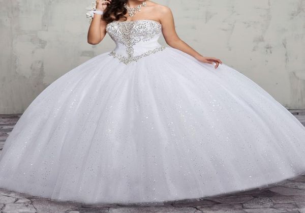 

stunning white ball gown wedding dress pinklilac sparkling sequins beading laceup back sweep train bridal gowns plus size8812619
