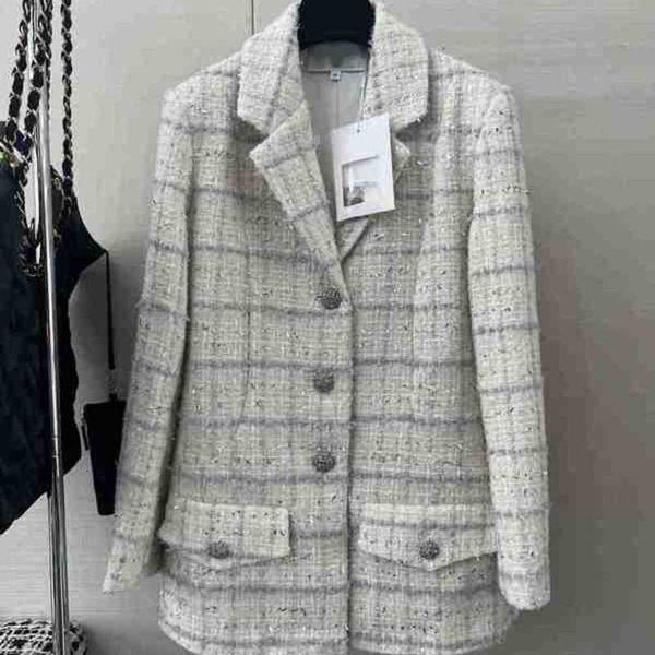 

women's jackets designer 2023 blue plaid blazer h0rg, Black;brown