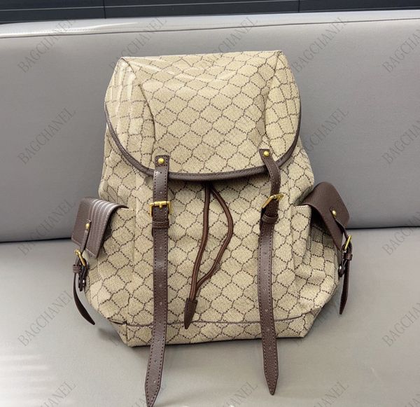 

Luxury Mens Backpack Designer Backpack Fashion Double Letter Vintage Classic 7A Top Class Womens Book Bag Student, Brown