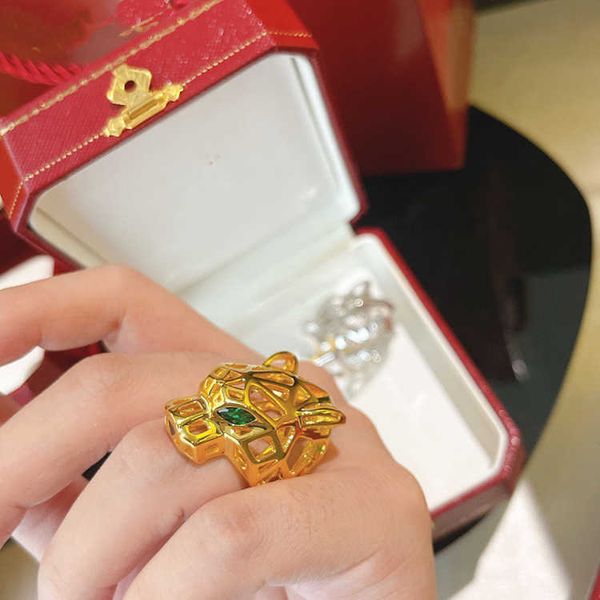 

designer new smooth green eyes smooth and domineering ring elegant noble fashionable carti's same b315, Silver