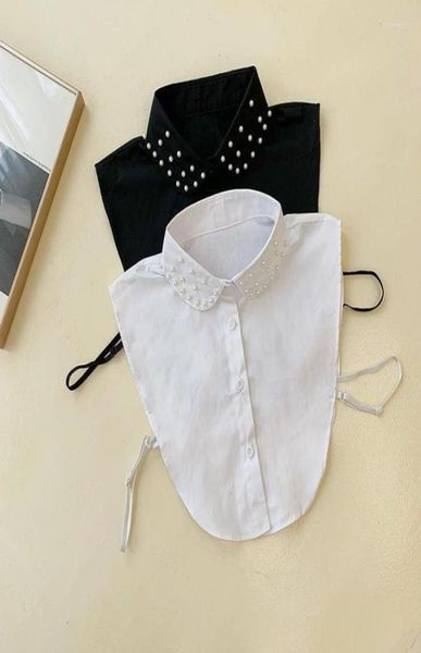 

bow ties sitonjwly cotton shirt fake collars for men women lapel detachable blouse stand removable false collar accessories donn221273476, Black;gray