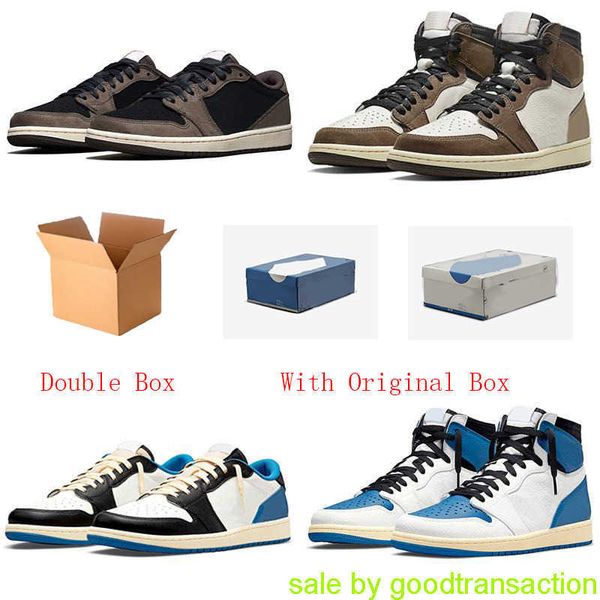 

with original box 10 days get shoes 2022 authentic ts 1 high og sp shoes low military blue 1s cactus jack fragment dark mocha m