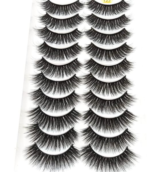 

2020 new 10 pairs 100 real mink eyelashes 3d natural false eyelashes mink lashes soft eyelash extension makeup kit cilios 3d1221392286