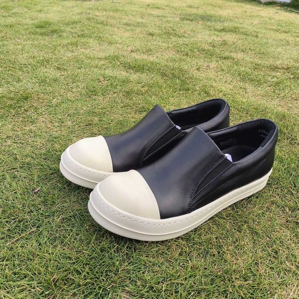 

rick ro low shoes for men's shoes cowhide one foot pedal shoes black and white board shoes thick soles lefu lazy shoes four seasons sin