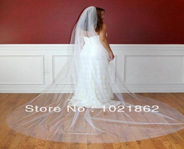 

custom made whiteivory color elegant 1t cathedral long wedding bridal veils with comb 3m bridal veil wedding accessories al00633096762, Black