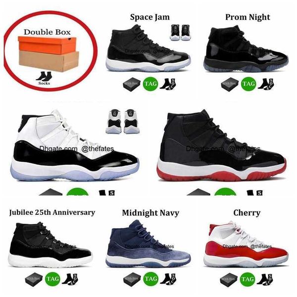 

cherry 11s basketball 11 jumpman shoes high low tour yellow cement grey bred pure violet space jam jade blue concord dmp men women trainers, White;red