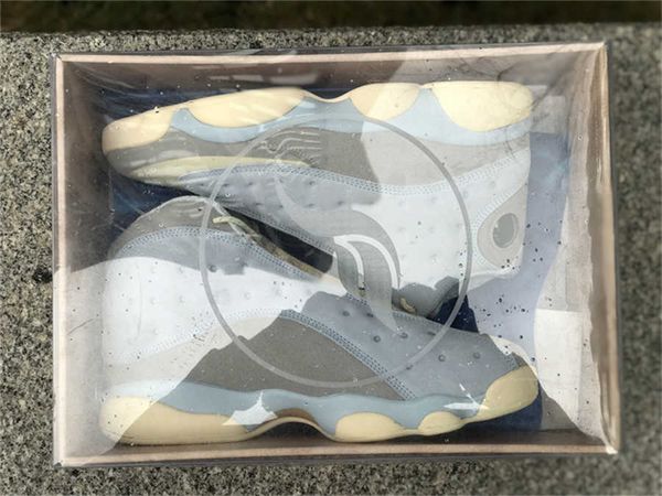 

shoes outdoor sandals authentic air solefly 13 13s dx5763-100 muslin smoke grey gum light celestine blue sports sneakers mens, Black