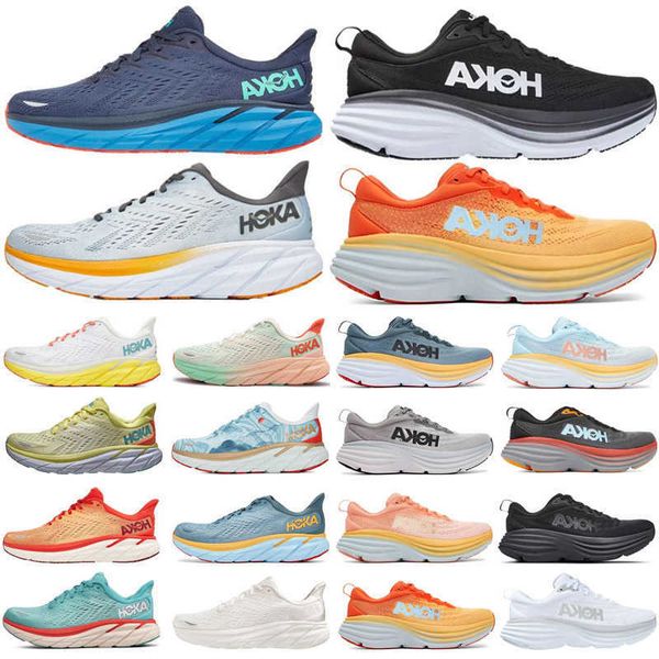 

2023 hoka one clifton 8 athletic shoe running shoes bondi 8 carbon x 2 sneakers shock absorbing road fashion mens womens r women men size 36