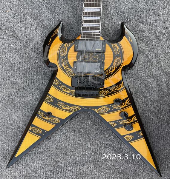 

lvy electric guitar custom flamed quilted maple wood viking totem3128859