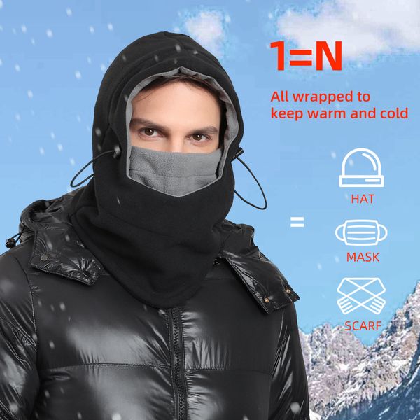 

fashion face masks neck gaiter cycling hat winter ski cap outdoor hooded hat with mask balaclava with earflap ushanka russia plush warm hat