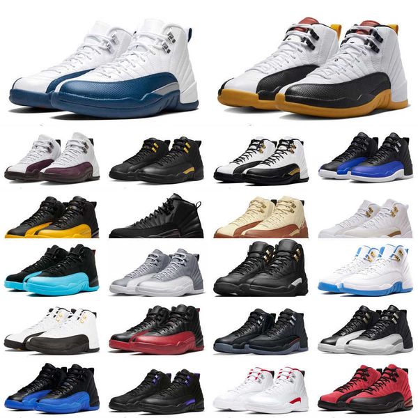 

shoes 2023 12 jumpman 12s basketball stealth a ma maniere university blue black royalty taxi playoffs utility cherry low easter flu game men, White;red