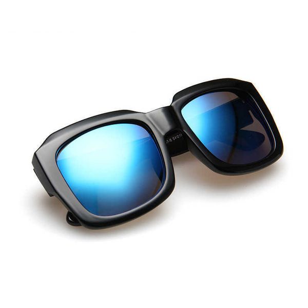 

1466 new outdoor square fashion trend men's and women's versatile sunglasses, White;black