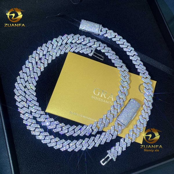

sell drop shipping iced out cuban link vvs diamond hip hop jewelry 8mm 10mm moissanite cuban chain, Silver
