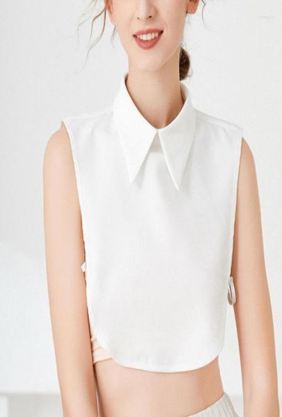 

bow ties chiffon fake collar ladies bottoming shirt women false for sweater autumn and winter solid color detachable donn224983111, Black;gray