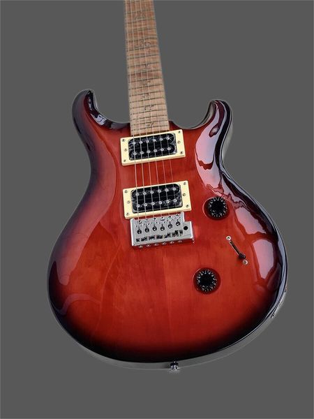 

custom cherry red 6-string, prs electric guitar, solid beige cap, high quality
