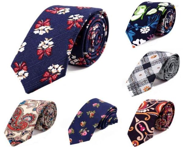 

bow ties 5cm casual cotton slim tie fashion navy white floral striped skinny neck for men business wedding narrow cravatebow enek22275869, Black;gray