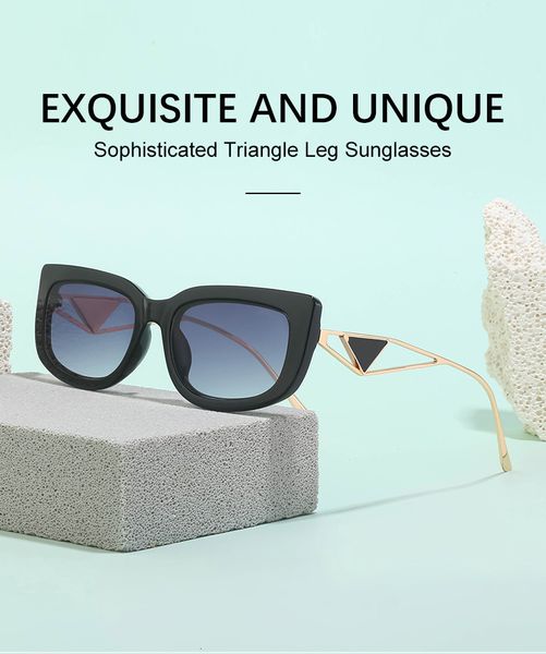 

sunglasses fashion square frame sunglasses women's triangle ins party decoration sun shades ladies brand design eyewear 230627, White;black