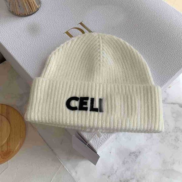 

knitted wool skull casual windproof caps warm fashion for women hat designer letter ce solid christmas hats 22ss winter, Blue;gray
