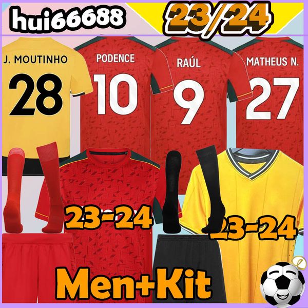 

22/23/24 semedo soccer jerseys neto neves raul podence hee chan sarabia n. semedo matheus n j. moutinho adama 2024 home away men kit kids wo, Black;yellow