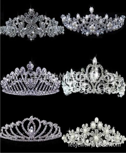 

luxury sparkly rhinestone crystal wedding party prom homecoming crowns band princess bridal tiaras hair accessories fashion3653006, Silver