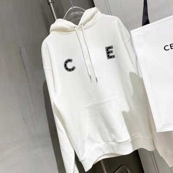 

ce designer men's hoodie fall winter new classic letter c solid color sweater drawstring sweater loose men's women's thin jac, Black