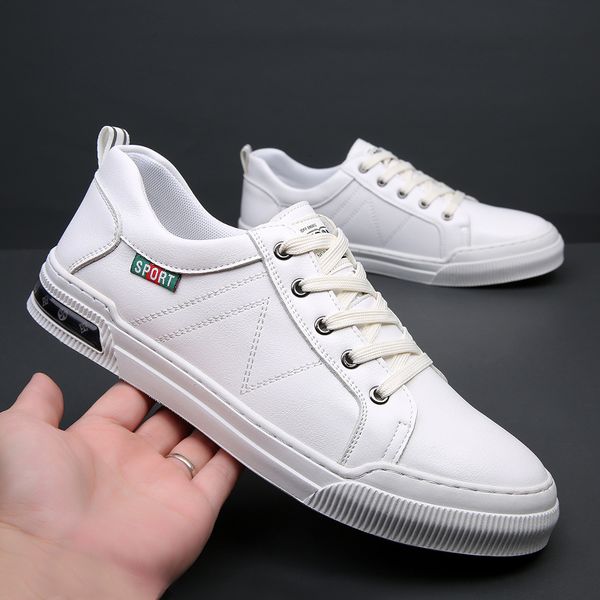 

dress shoes small white for men's casual style leisure spring simple black lace up colored breathable soft face youth 230628