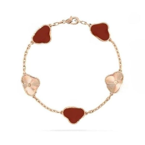 

chain fashion classic 4/four leaf clover charm bracelets rings bangle chain 18k gold plated black agate for women girl wedding mother'