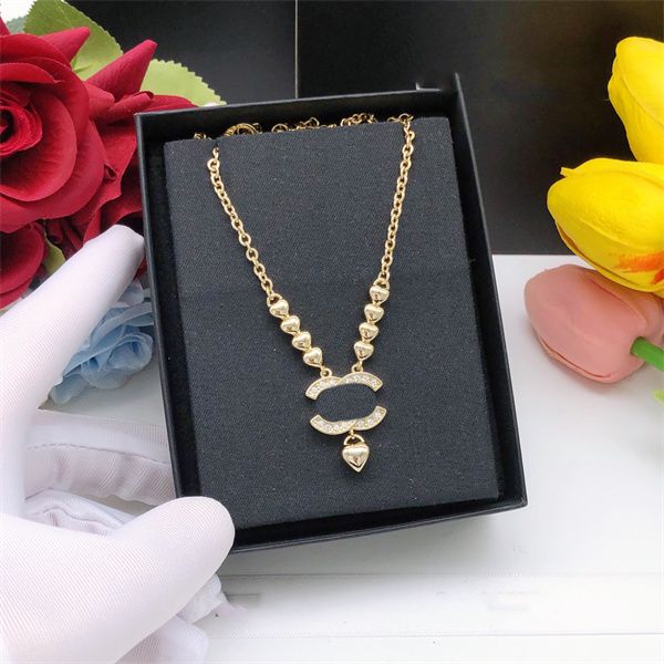 

women c choker designer necklace pendant chain letter necklaces pearl jewelry luxury ccity 4545, Silver