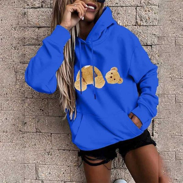

men's designer palmangel hoodie spring and autumn women's casual coat palm loose medium long couple sleeve angels end bear sweater, Black
