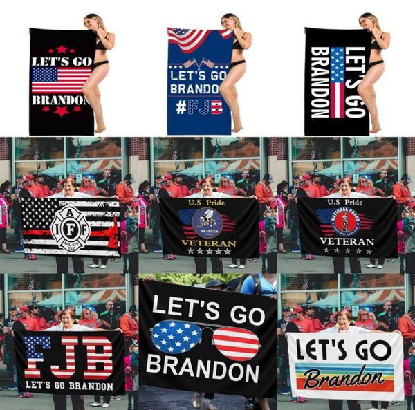 

fjb let039s go brandon blankets double sided velvet fleece beach bath towels quick dry 70140cm pool swimming blanket us flag s9333770