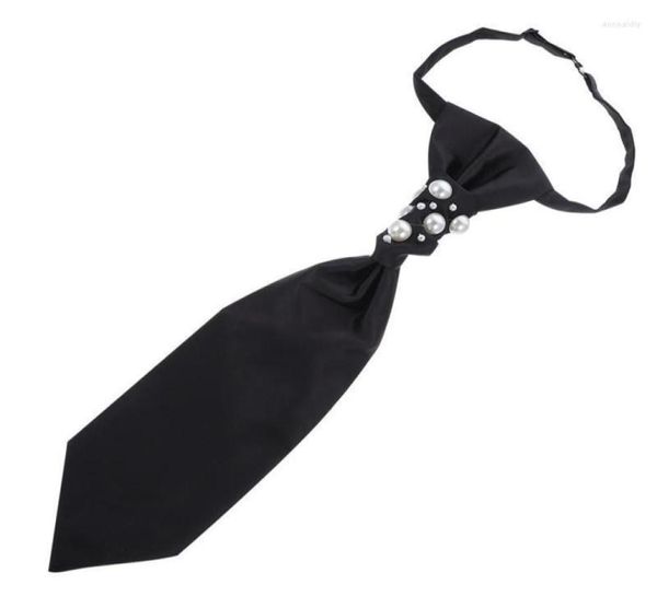 

bow ties 1pc delicate formal suit tie pearl wedding wear donn225294534, Black;gray