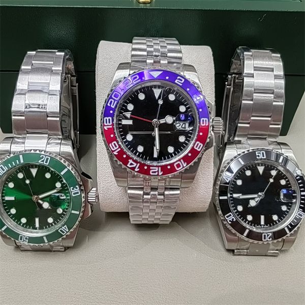 

mens watch aaa mechanical designer watches classic leisure dhgate montre de luxe gmt 41mm sapphire swimming waterproof watches black dial sb, Slivery;golden