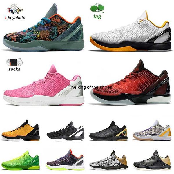 

2022 designer protro 6 mens basketball shoes mambas 5 sneakers with socks grinch think pink mambacita playoff pack white black prelude eybl