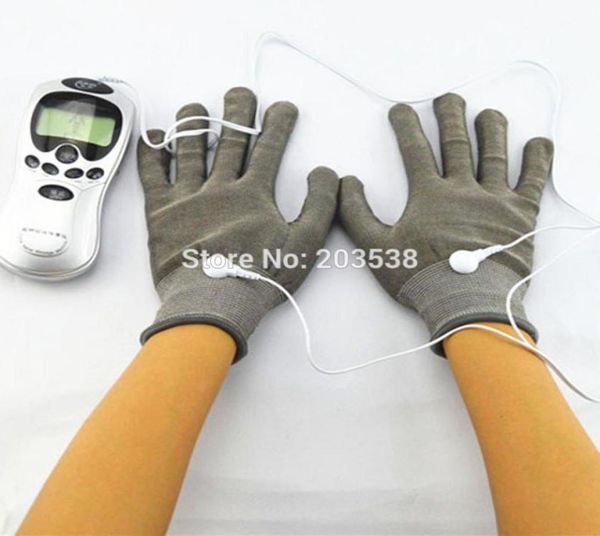 

electrical stimulator body relax therapy massager tens acupuncture electric finger massager with fiber electrode massage gloves1981120