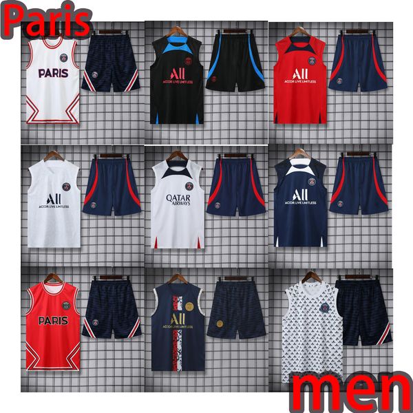 

aaa22/23 psgs tracksuit paris sportswear men training suit shorts suit football soccer jersey kit uniform chandal sweatshirt sweater set s-2, Black