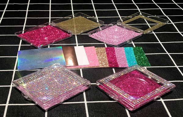 

3d false eyelashes packaging empty lash case bling glitter eyelash box without eyelashes6509230