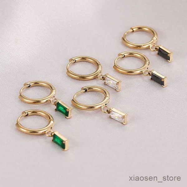 

stud stainless steel geometric hoop earrings for women tarnish waterproof earrings jewelry r230628, Golden;silver