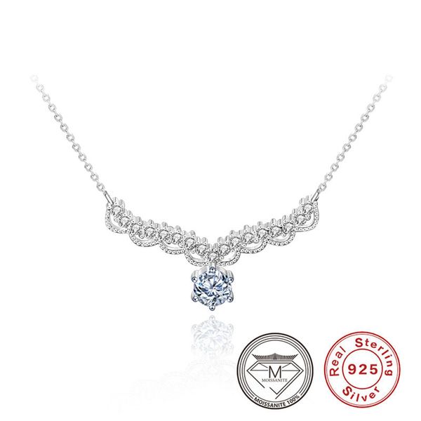 

genuine 925 stering silver moissanite pendant necklaces for women