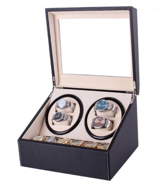 

watch winders mechanical black pu leather automatic storage box collection display jewelry us plug winder box11849758