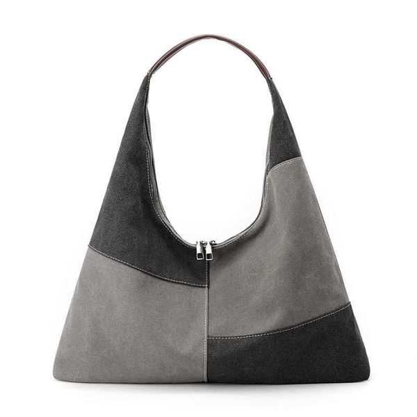 

new shoulder bag women's bag simple stylish large handheld commuting canvas bag