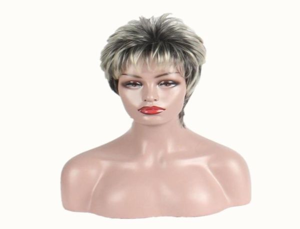 

short hair wigs for women silver gray synthetic wig heat resistant natural straight hair party cosplay12862879284062, Black