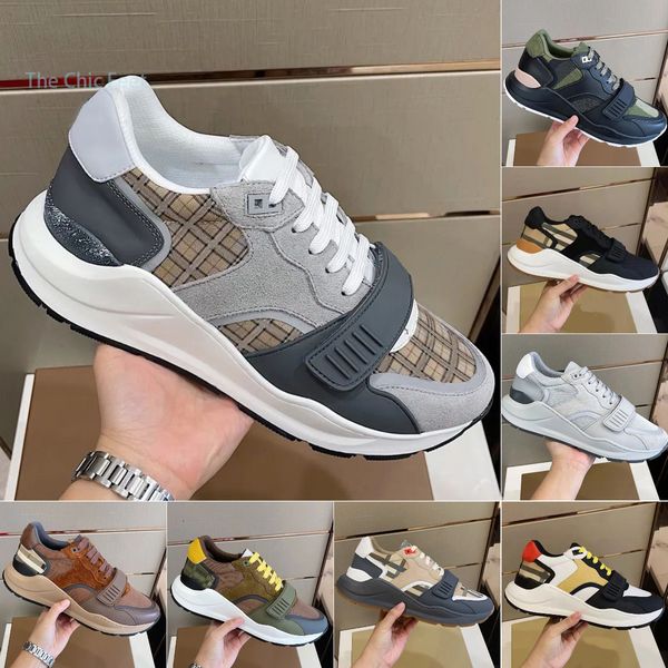 

designer casual sneakers real leather classic plaid trainers berry stripes shoe fashion trainer for man woman bur colo size35-45, Black