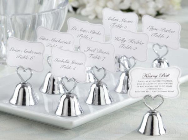 

wedding bell favors kissing bell wedding bell favors silver place card holders po holders wedding favors1900151