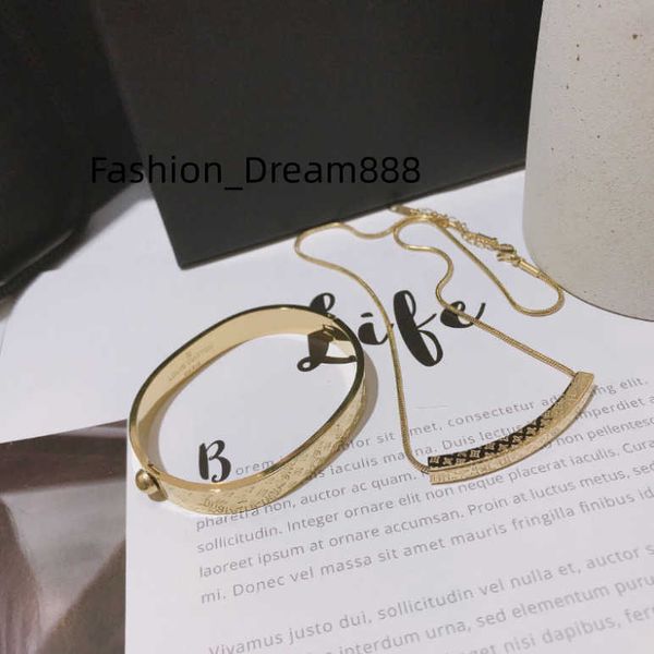 

brand fashion jewelry set designer bracelet charm necklace female youth exclusive selection campus couple gift 18k gold plated precious luxu, Silver